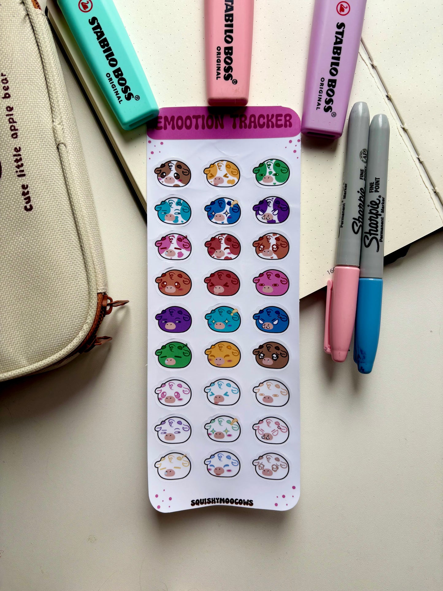 B- Grade Emootion Tracker Sticker Sheet