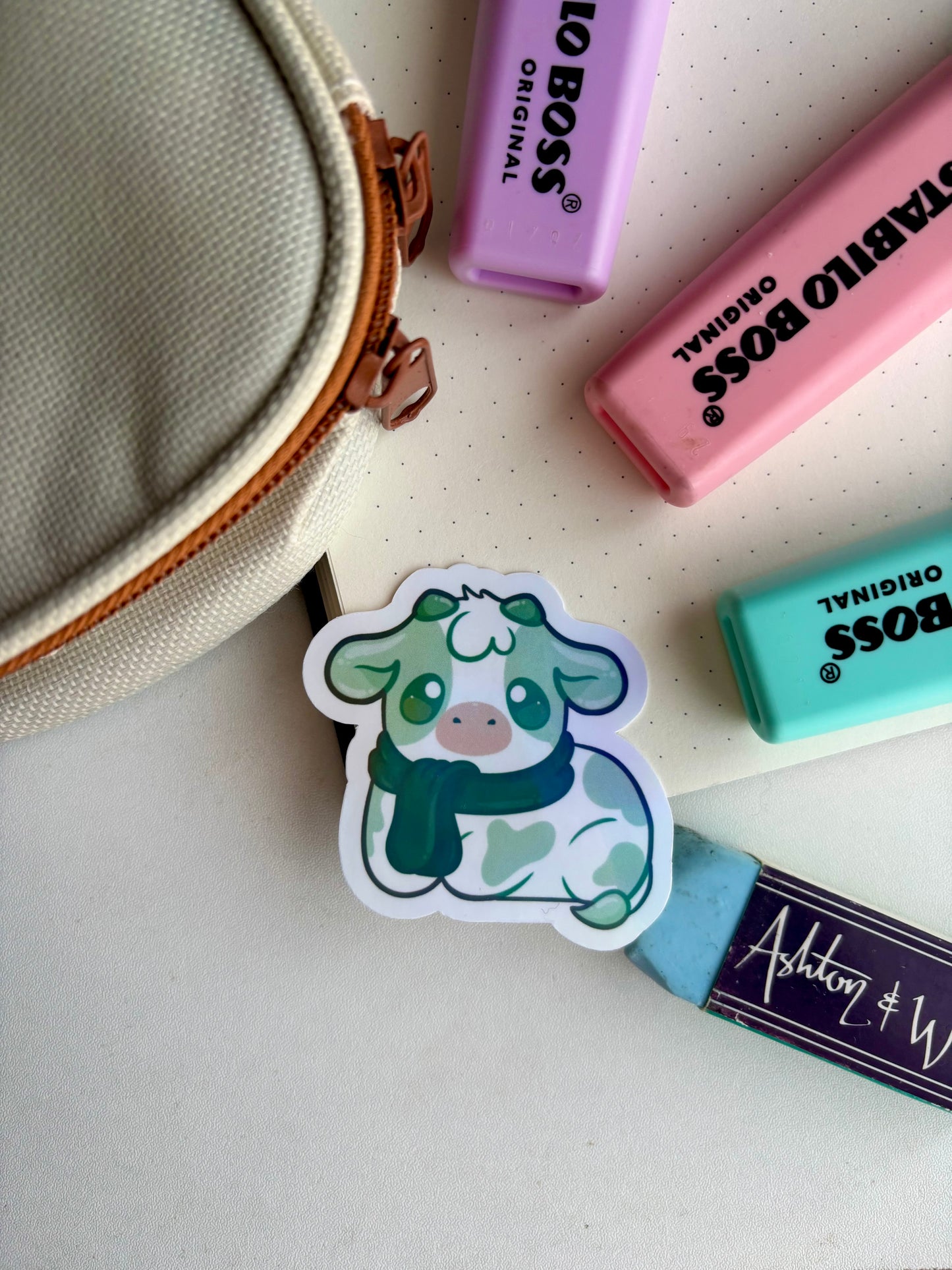 Holographic Sweater Cow Sticker