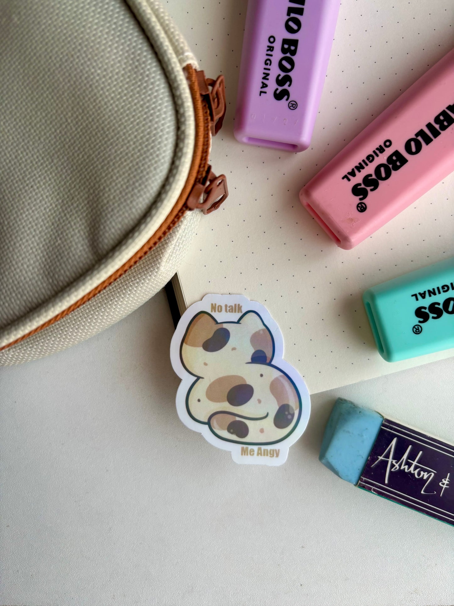 Holographic No Talk Me Angy Sticker