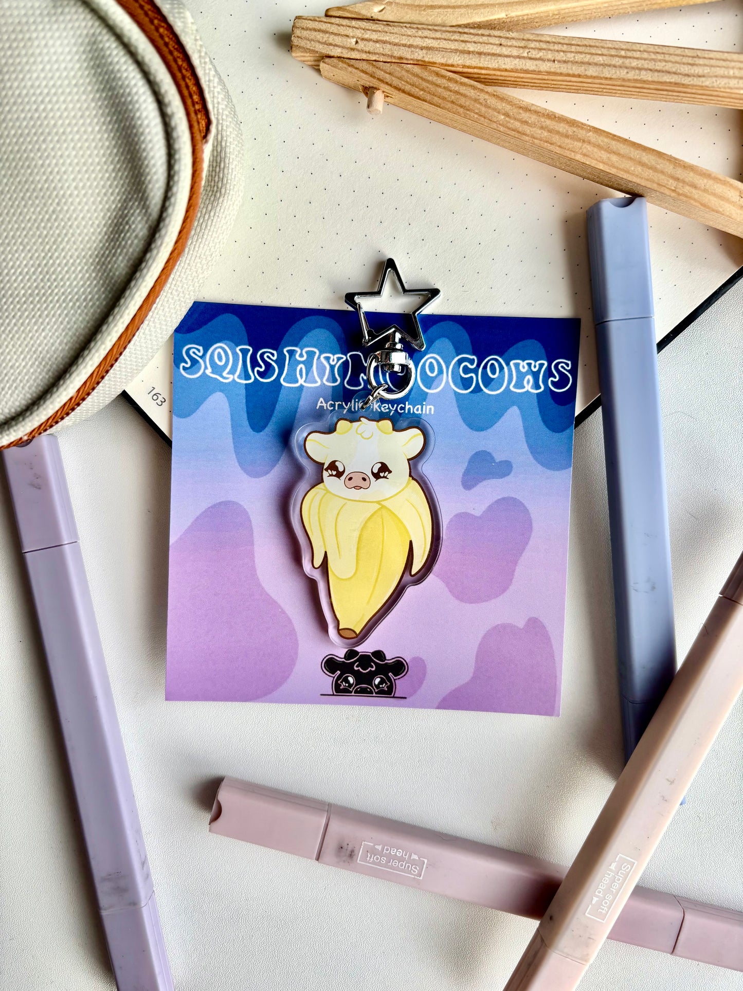 Banana Cow Keyring