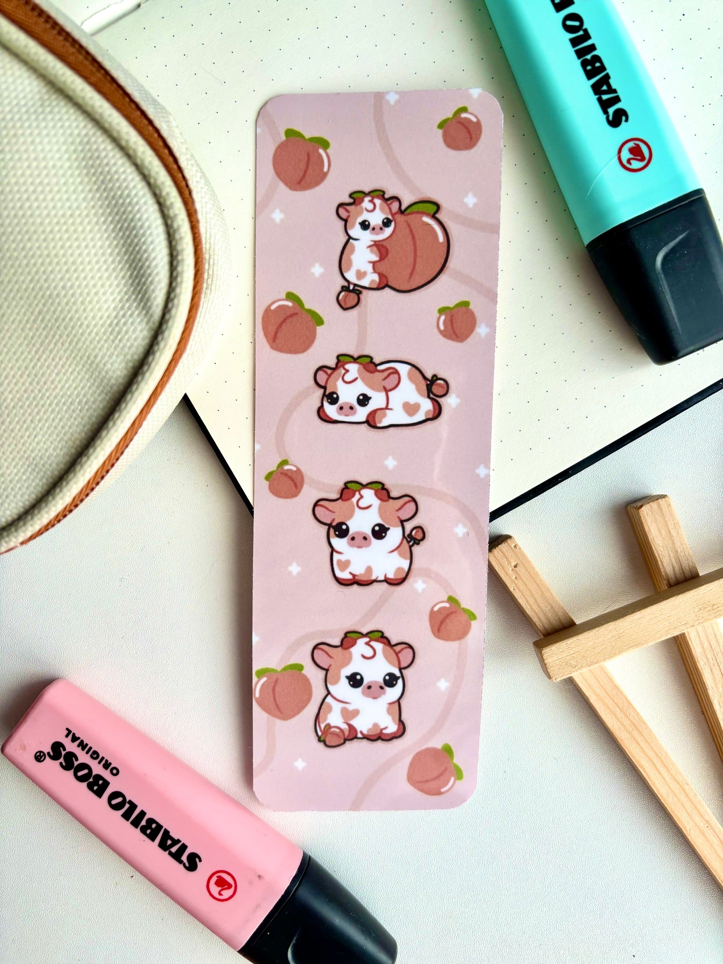 Peach Cow Bookmark