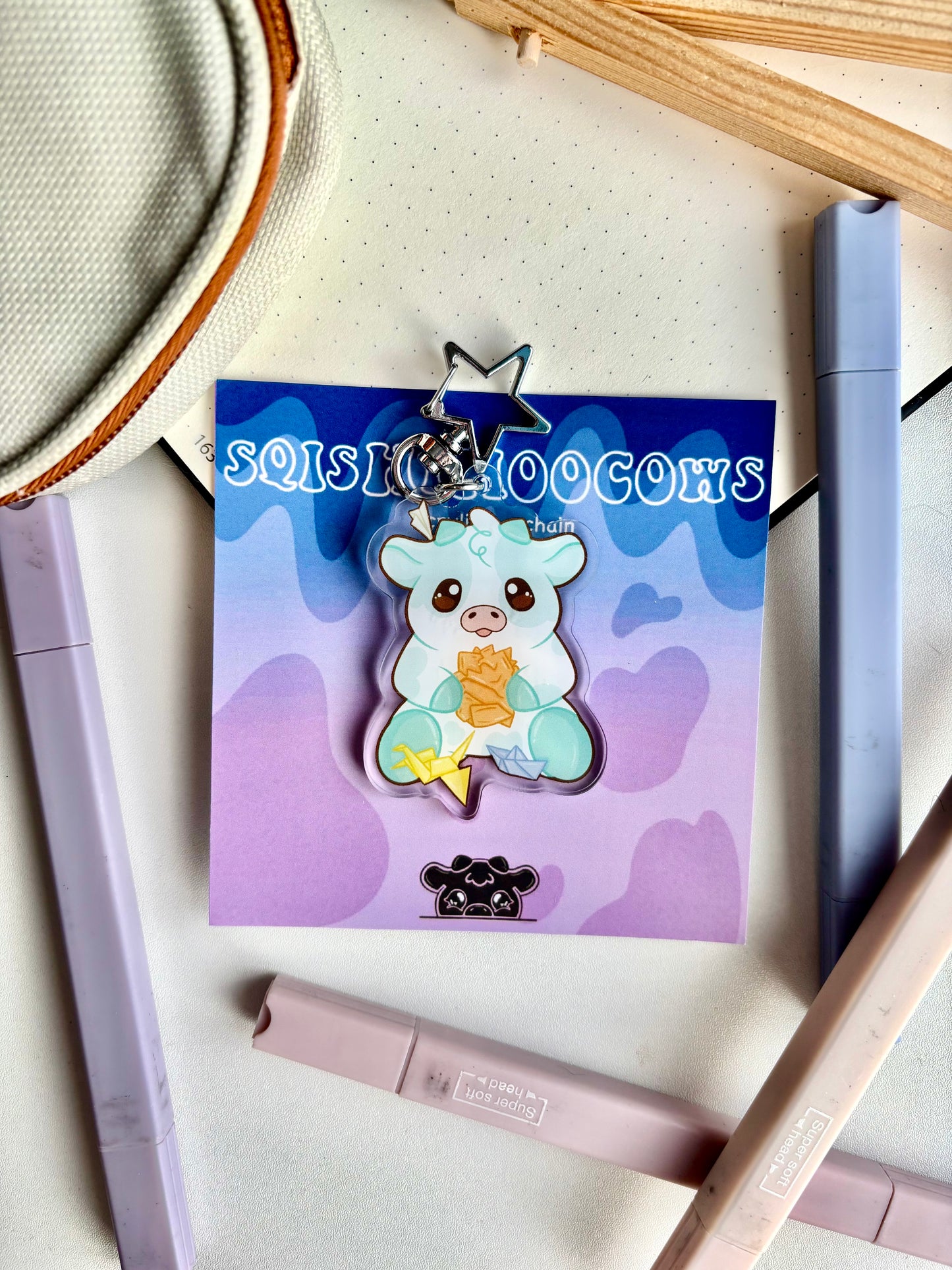 Origami Cow Keyring