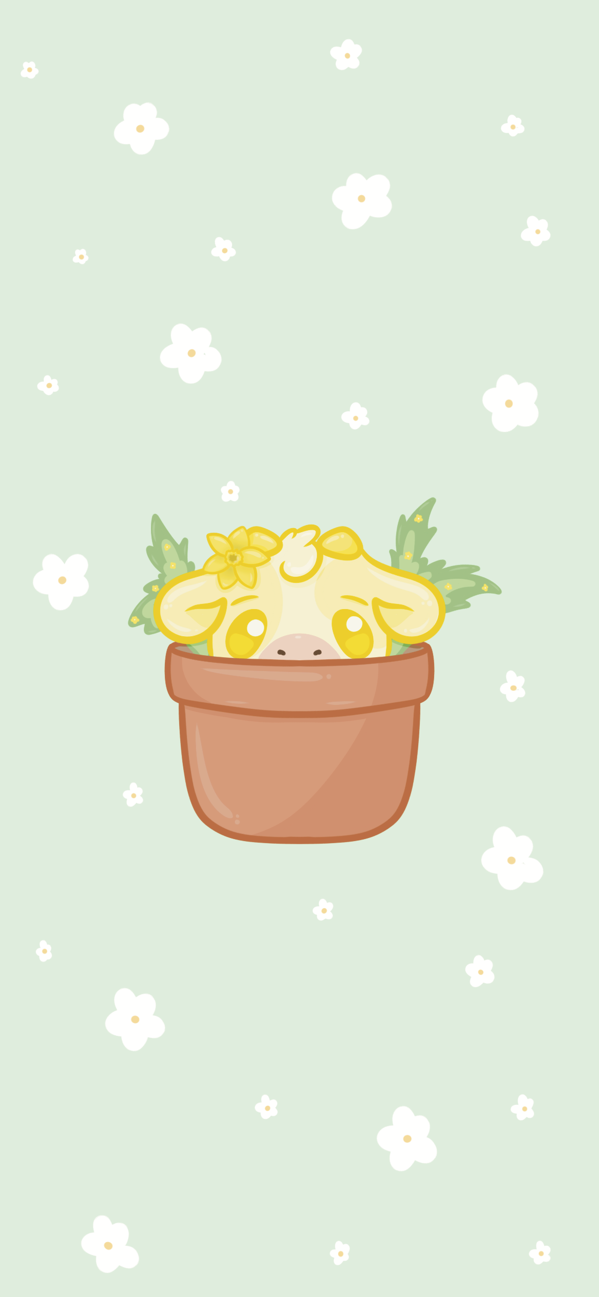 Daffodil Cow Wallpaper