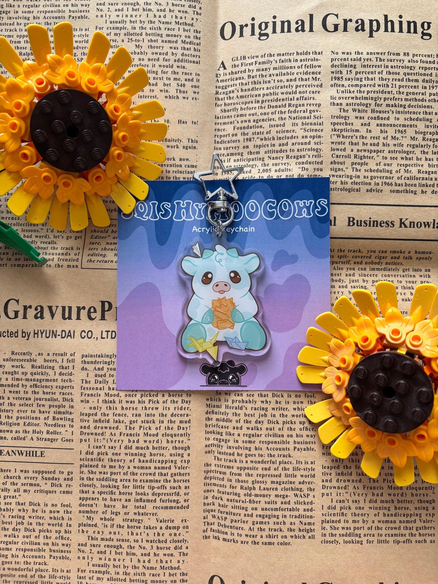 Origami Cow Keyring