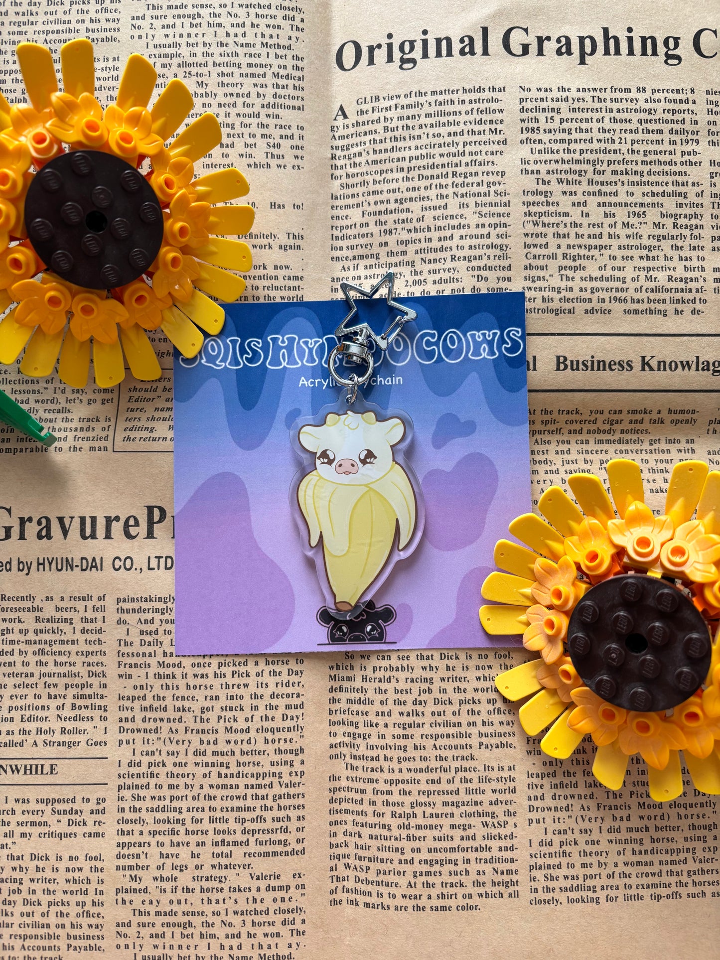 Banana Cow Keyring