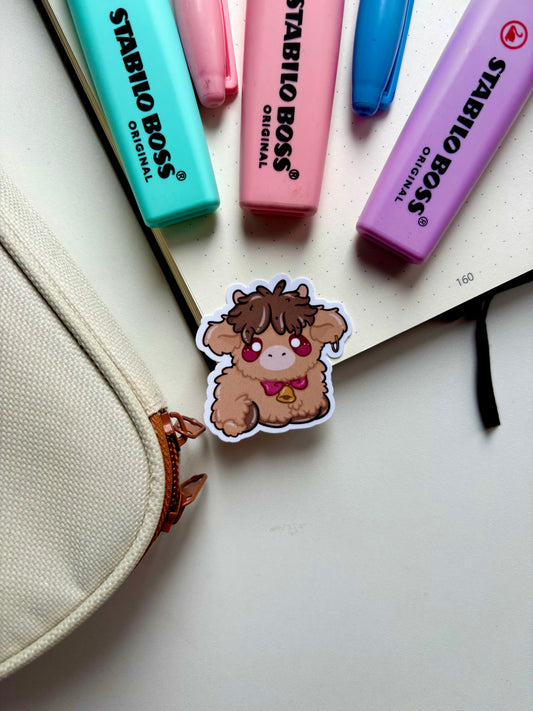 Gurly Gurl Highland Cow Sticker