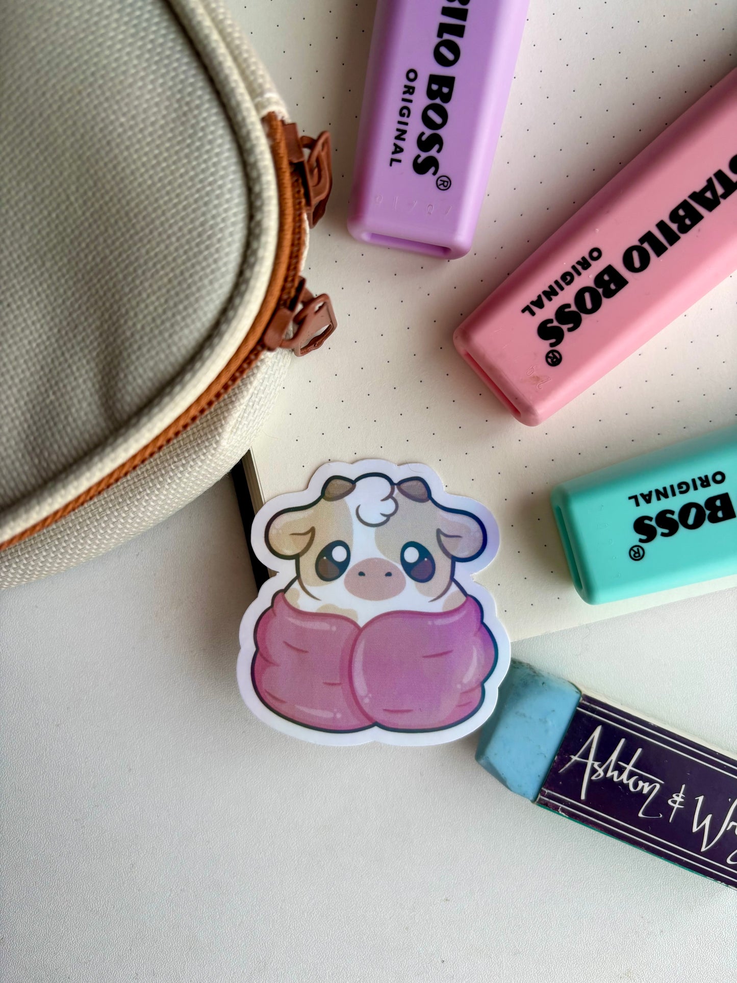 Holographic Cozy Cow Sticker