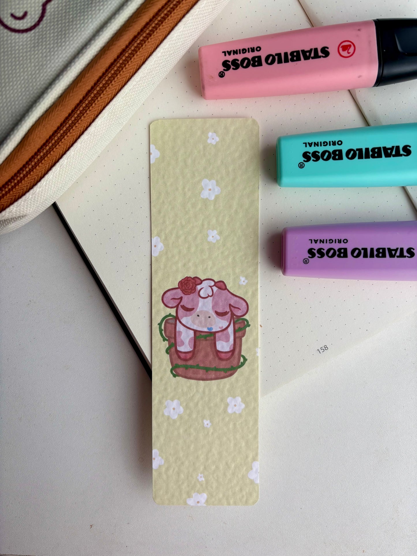 Rose Cow Bookmark
