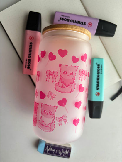 Lovey Kitty Glass Cup