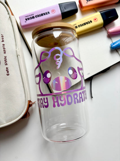 Stay Hydrated Glass Cup