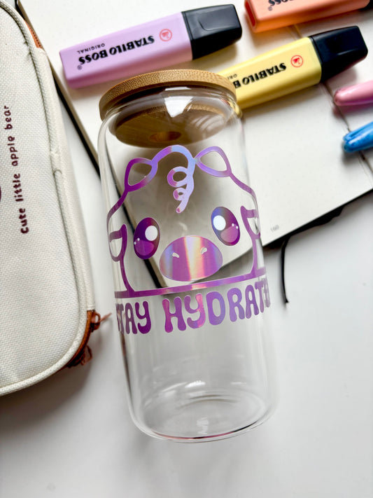 Stay Hydrated Glass Cup