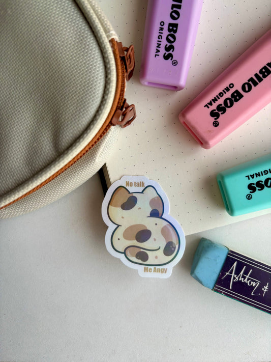 Holographic No Talk Me Angy Sticker