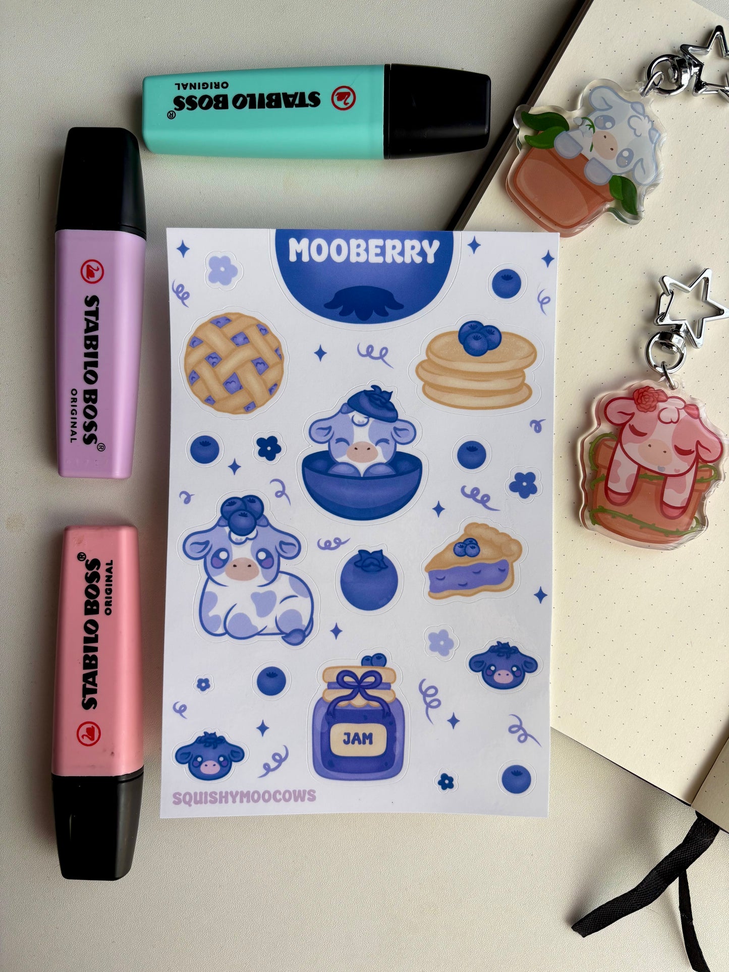 Mooberry sticker sheet