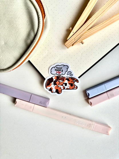 Social Battery Low Kitty