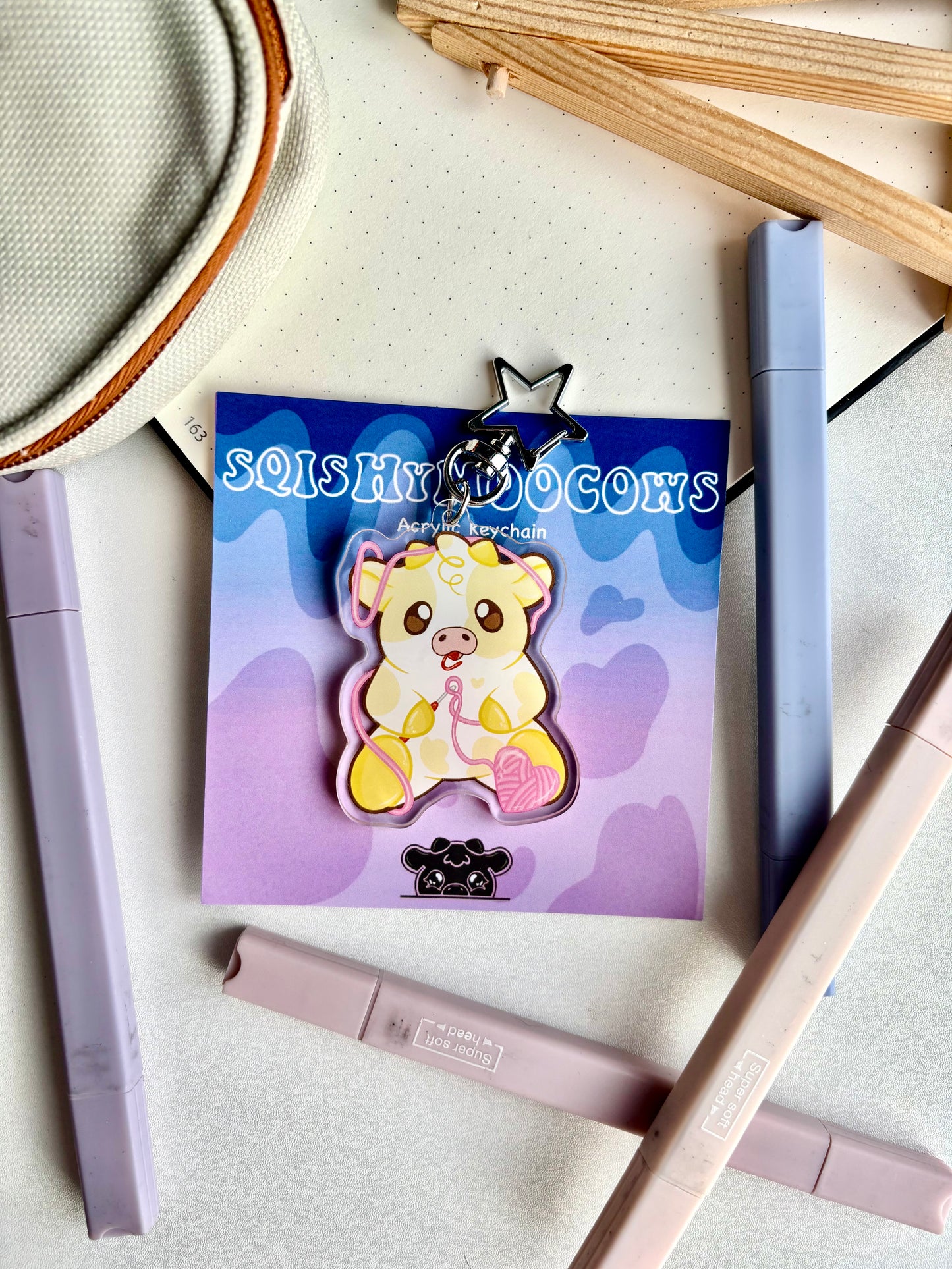 Crochet Cow Keyring