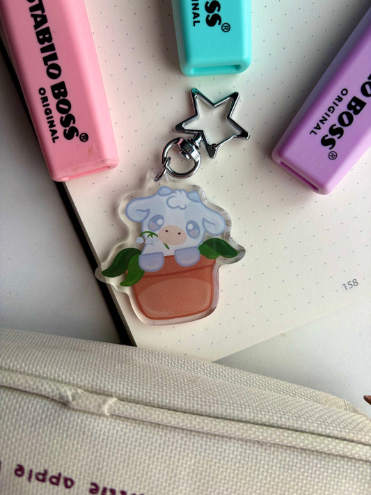 Lily Of the Valley Cow Keychain