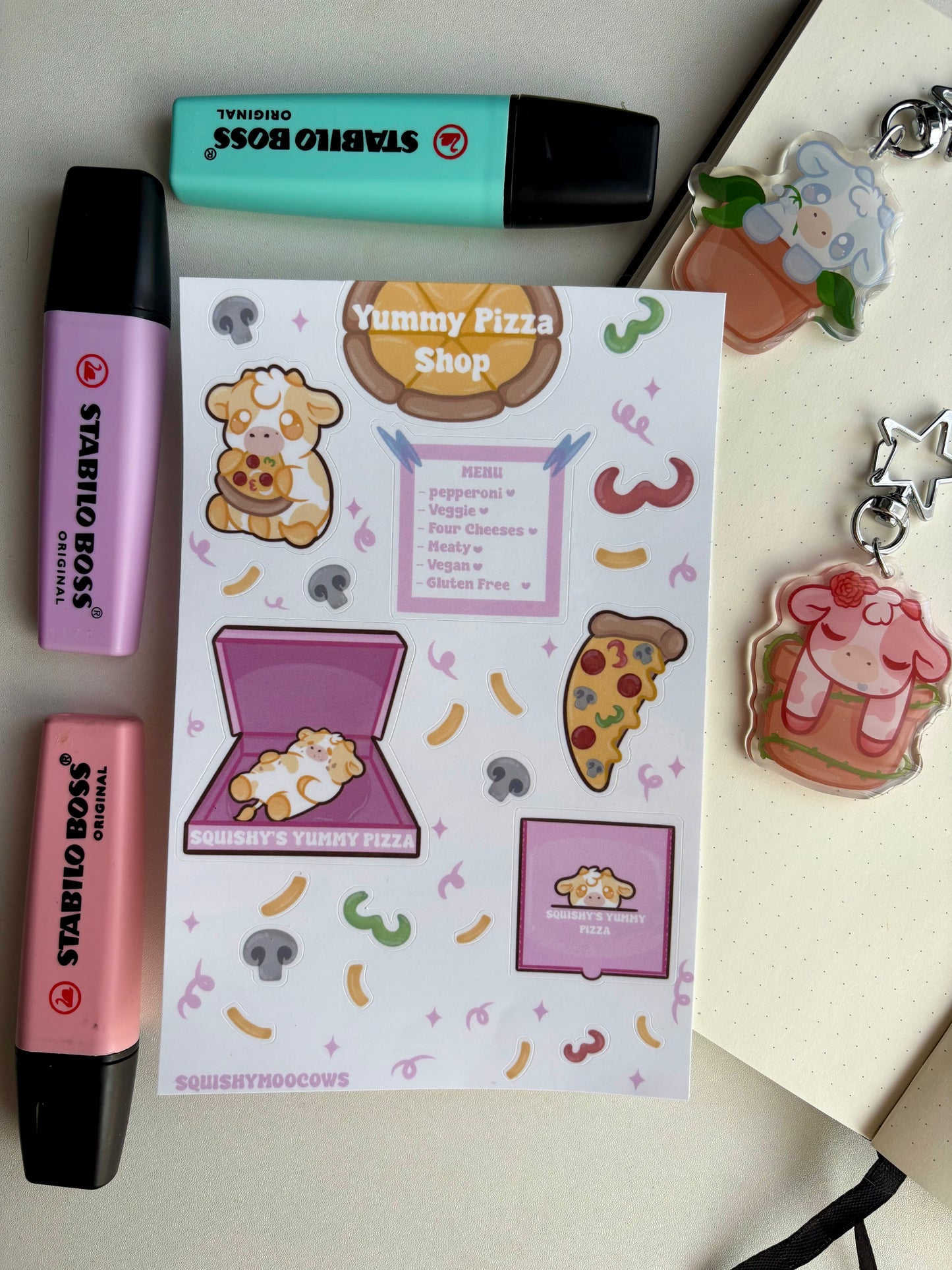 Yummy Pizza Shop sticker sheet