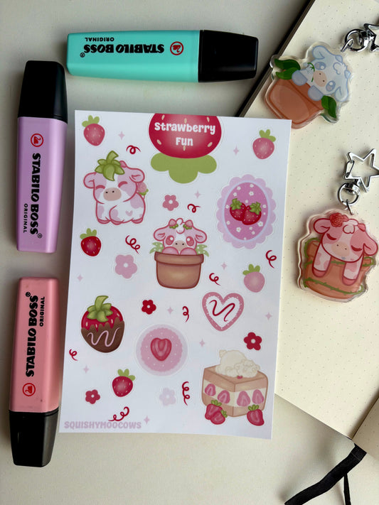 Strawberry Fun sticker sheet