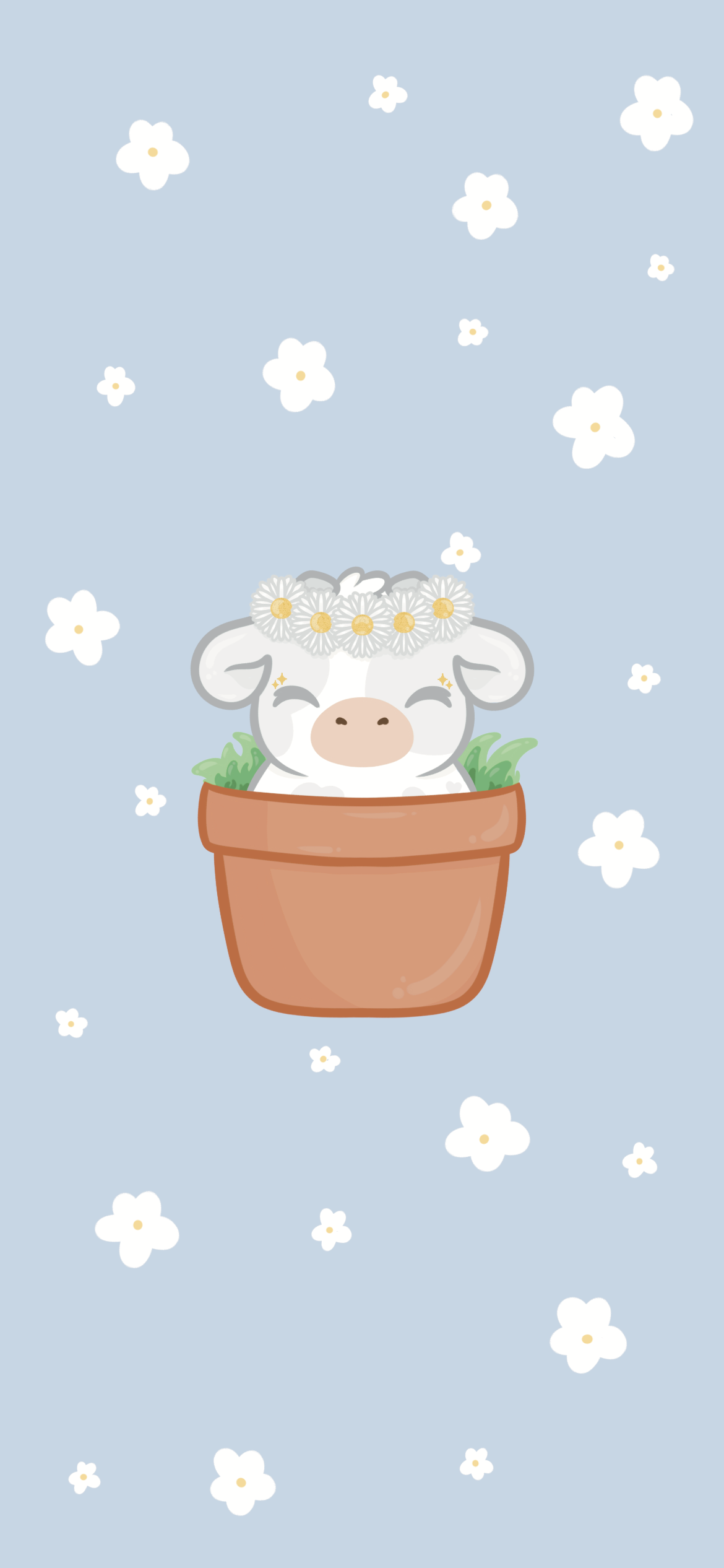 Daisy Cow Wallpaper