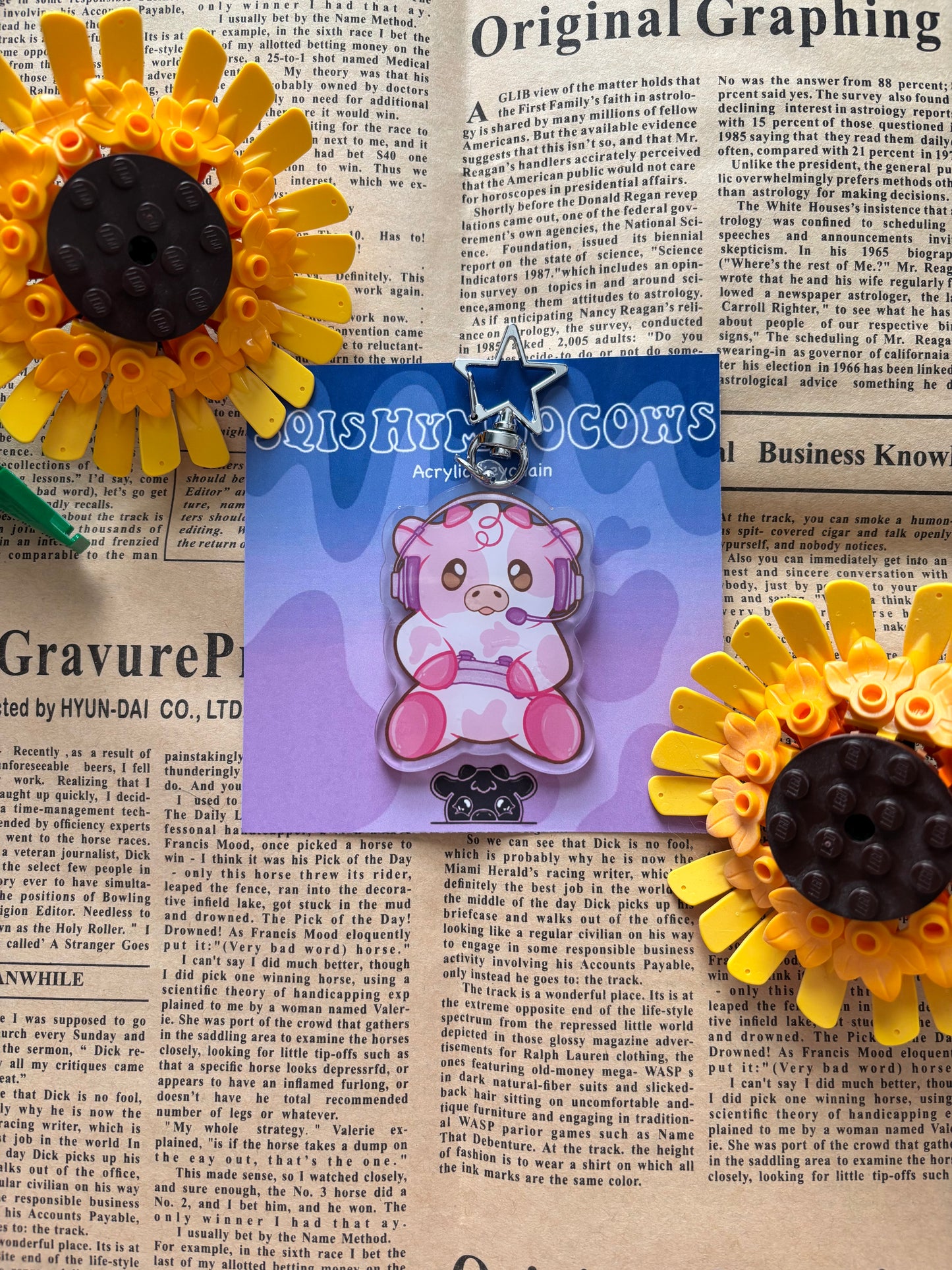 Gamer Cow Keyring