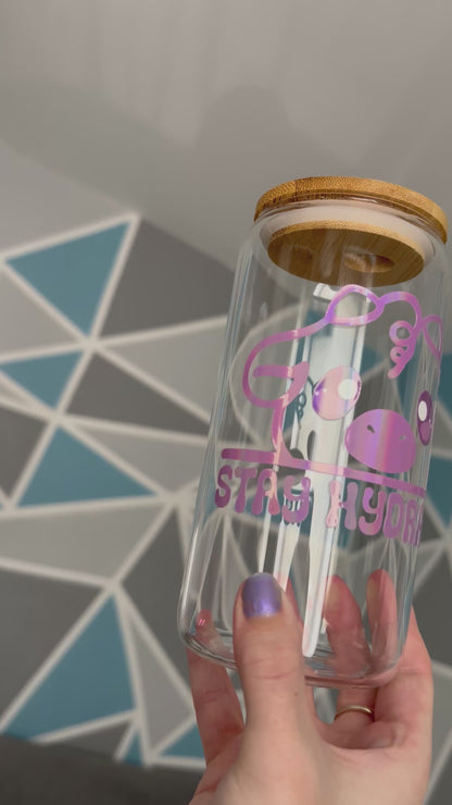 Stay Hydrated Glass Cup